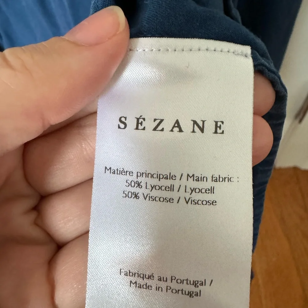 Sezane Davania Blue Snaps Button Down Shirt Size 4 - Picture 5 of 8